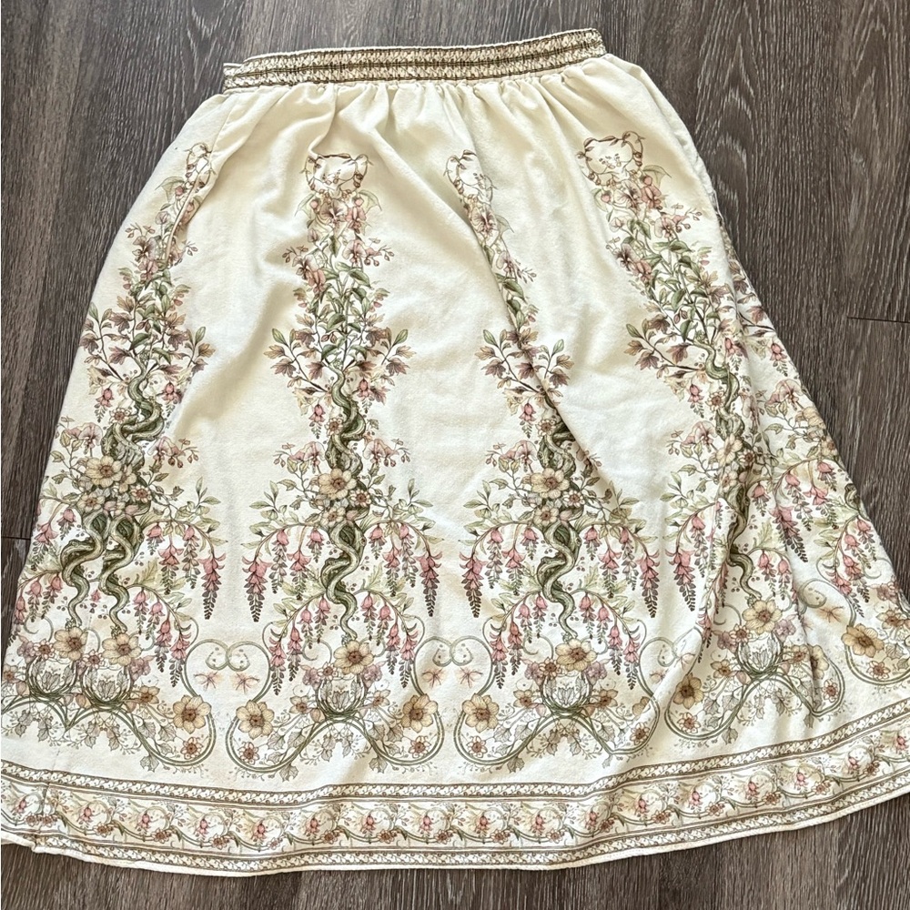 Max Studio Cream Floral A-Line Skirt